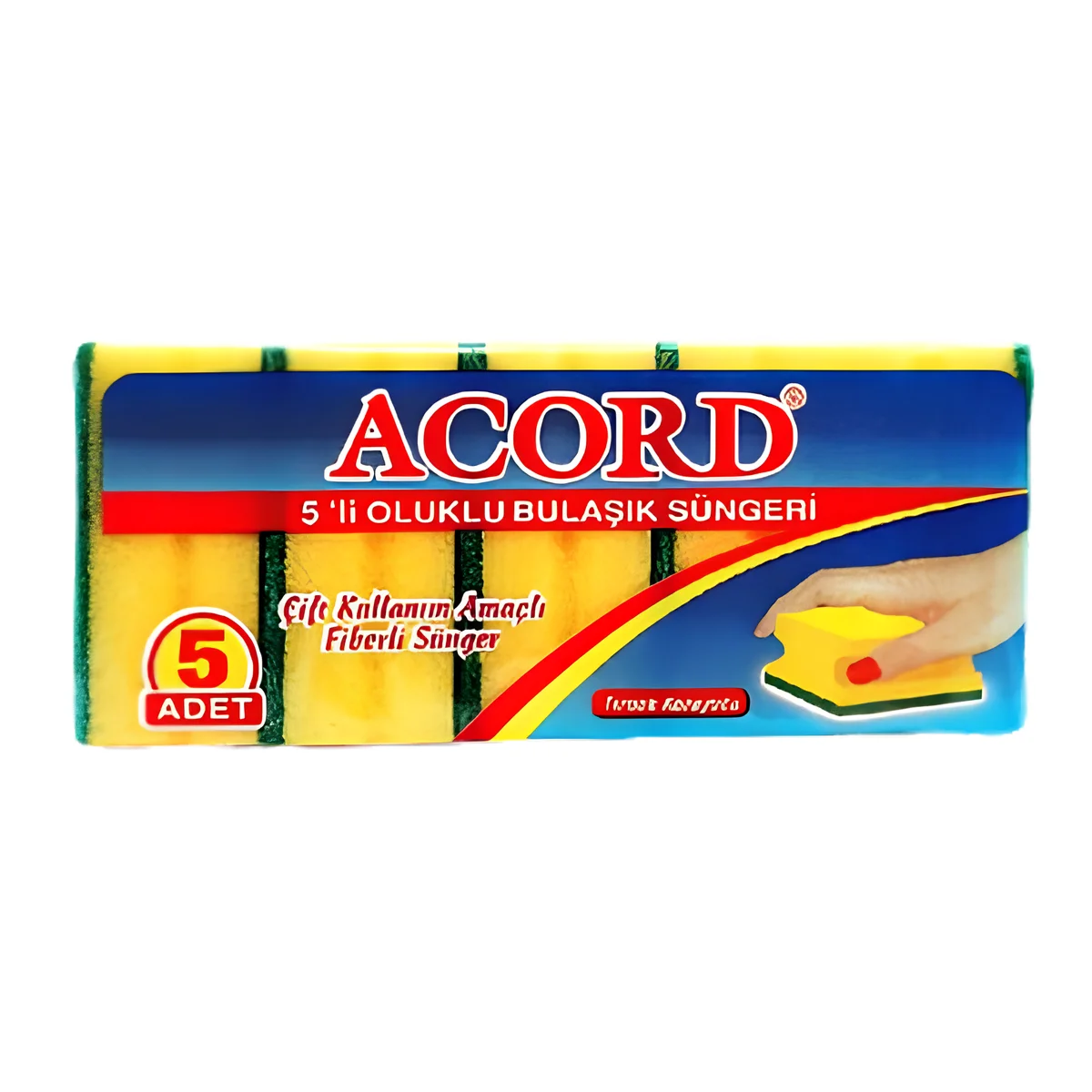 Oluklu Bulaşık Süngeri 5'li Acord