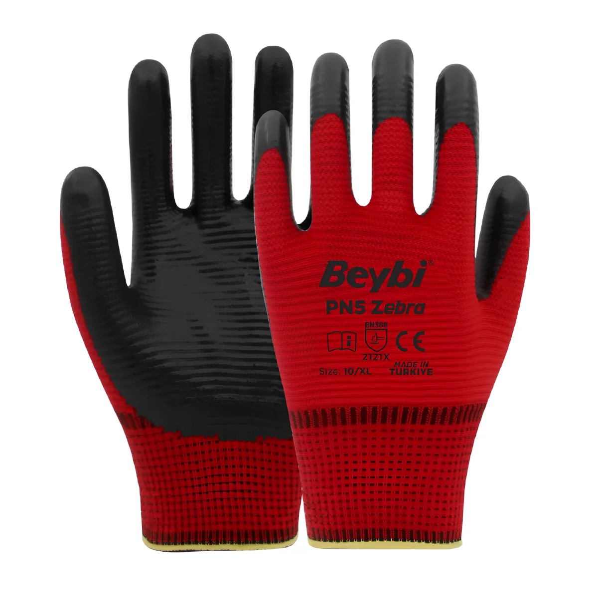 Beybi Zebra PN5 Kırmızı İş Eldiveni