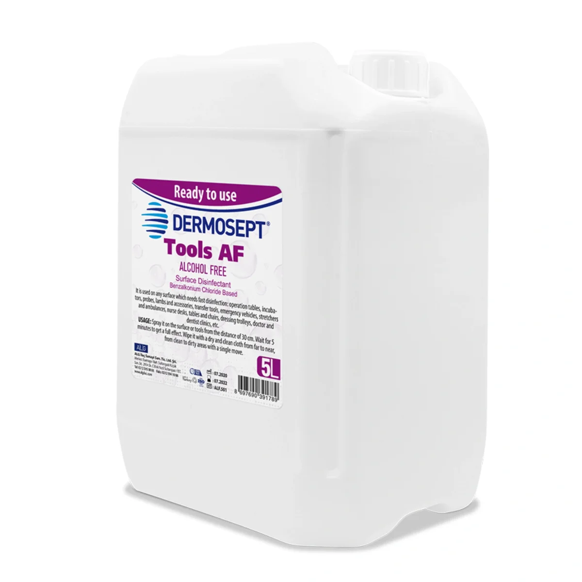 Dermosept Tools AF 5 Lt Yüzey Dezenfektanı Alkol Bazlı