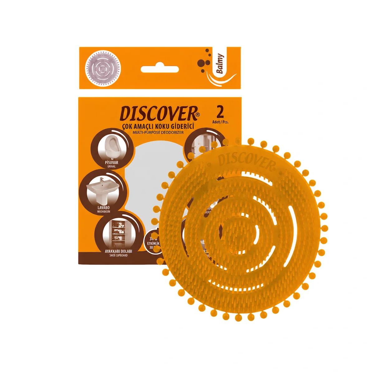 Discover Çok Amaçlı Pisuvar Koku Giderici Pisuvar Süzgeci Balmy 2'li Paket