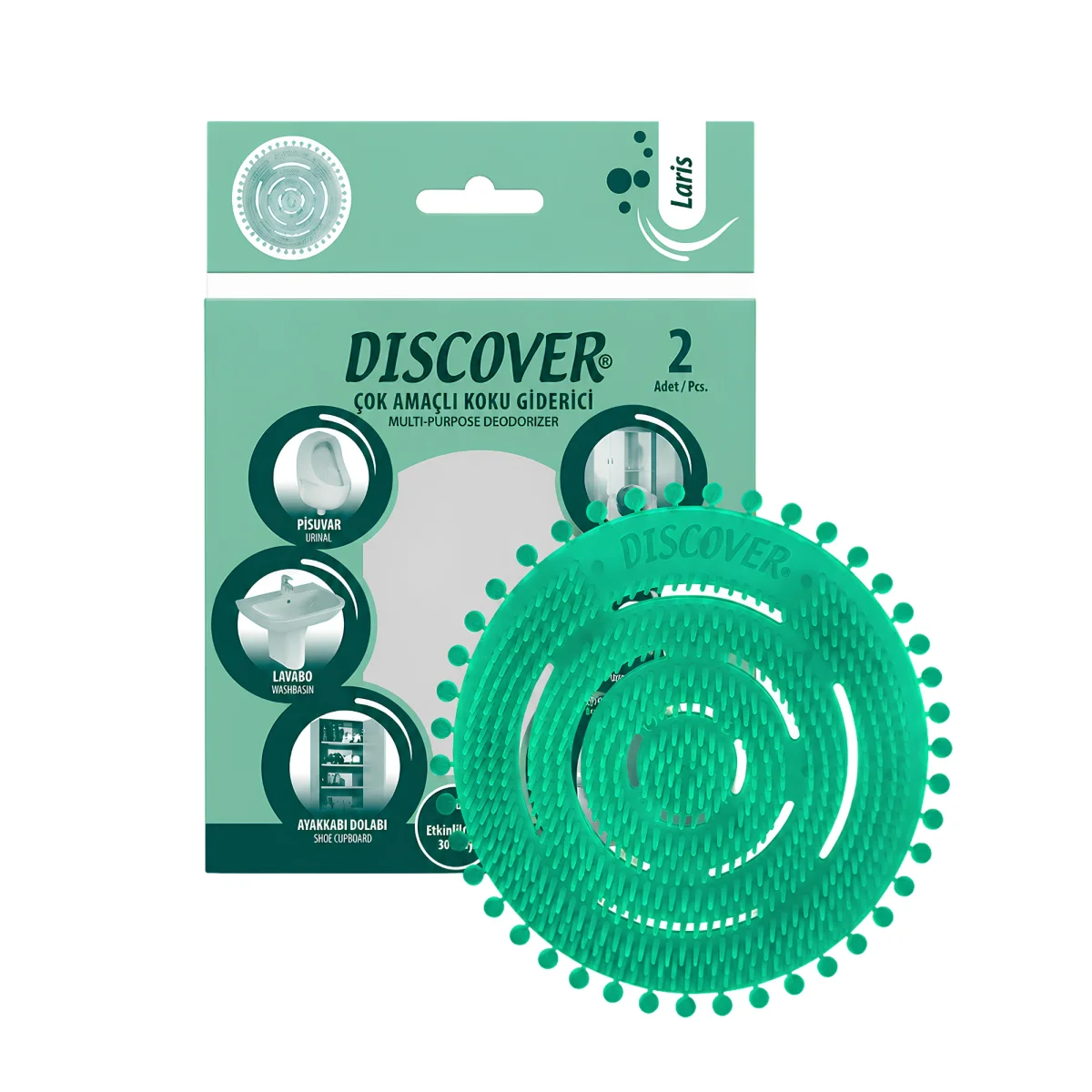 Discover Çok Amaçlı Pisuvar Koku Giderici Pisuvar Süzgeci Laris 2'li Paket