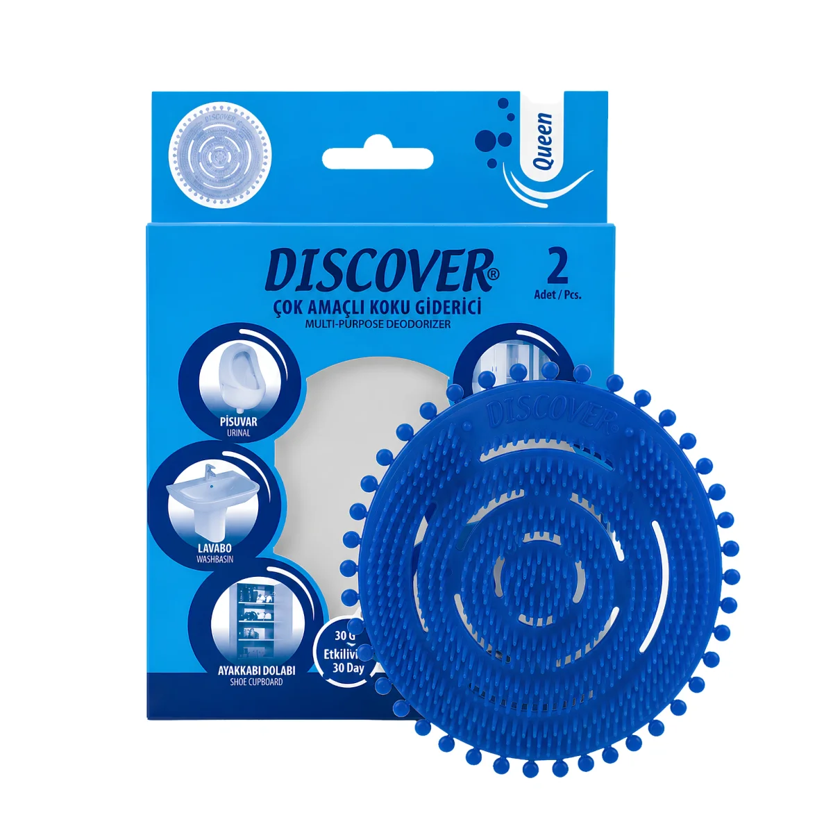 Discover Çok Amaçlı Pisuvar Koku Giderici Pisuvar Süzgeci Queen 2'li Paket