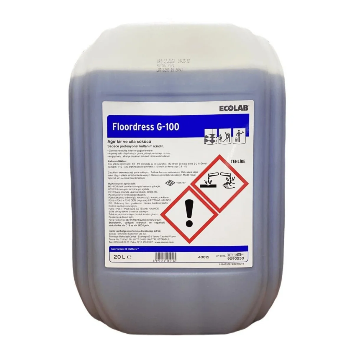 Ecolab Floordress G 100 Kir Ve Cila Sökücü 20 Litre