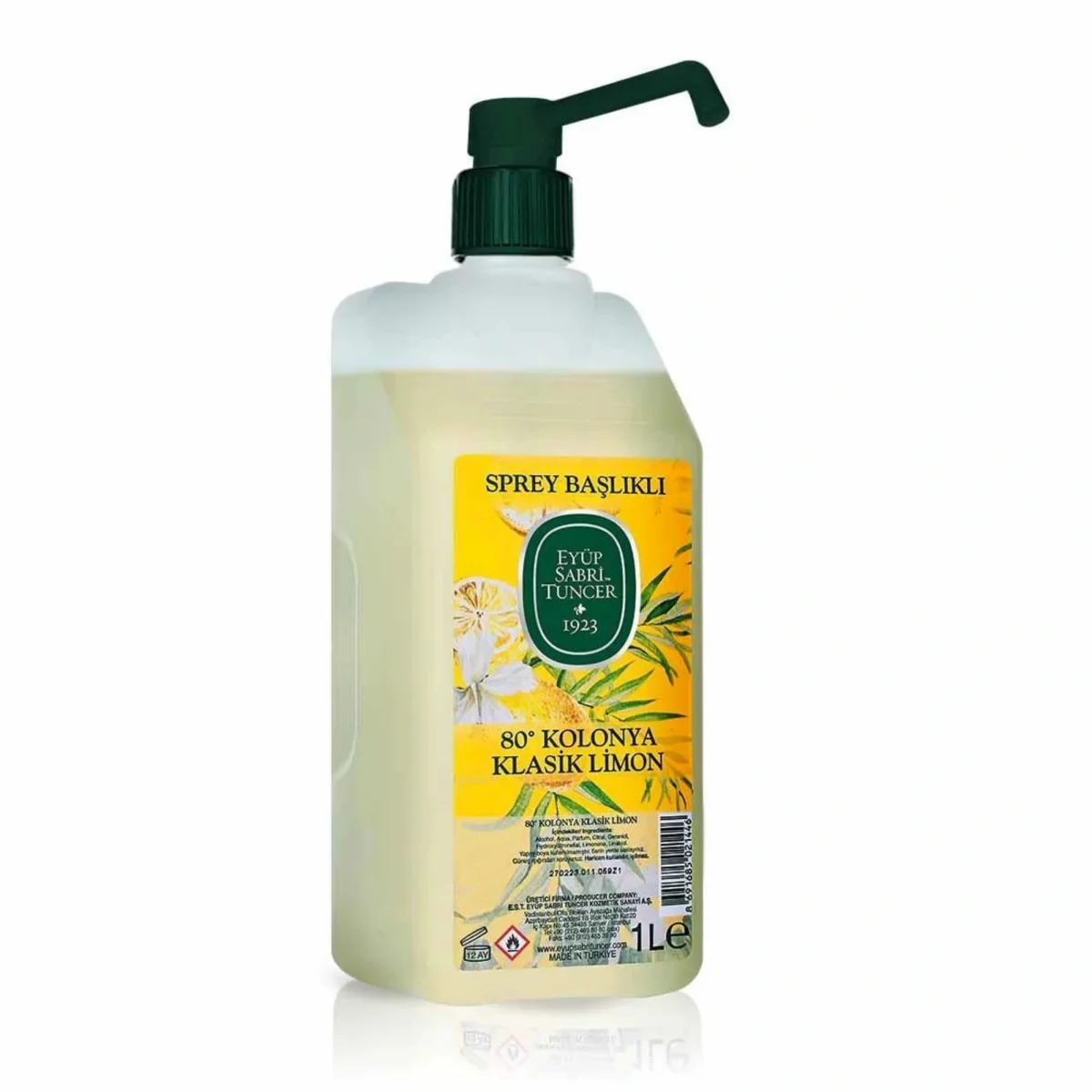 Eyüp Sabri Tuncer 1 Lt Limon Kolonyası Sprey Başlıklı