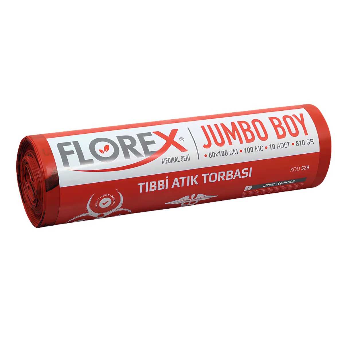 Tıbbi Atık Poşeti Florex 80x110 ( Koli = 10 Rulo X 10 Adet )