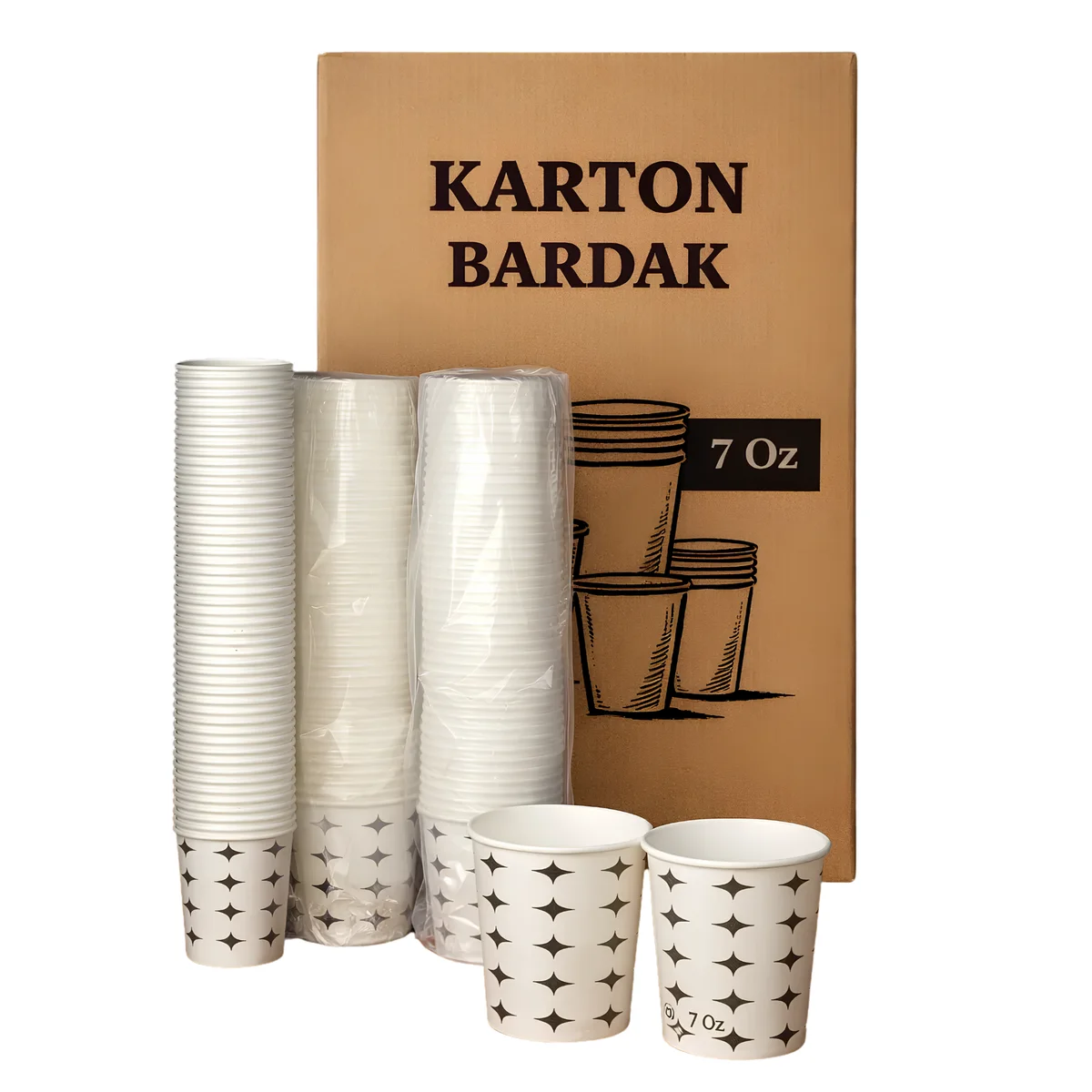 7 oz Karton Bardak 3000 Adet'li Koli Yalçın Cup