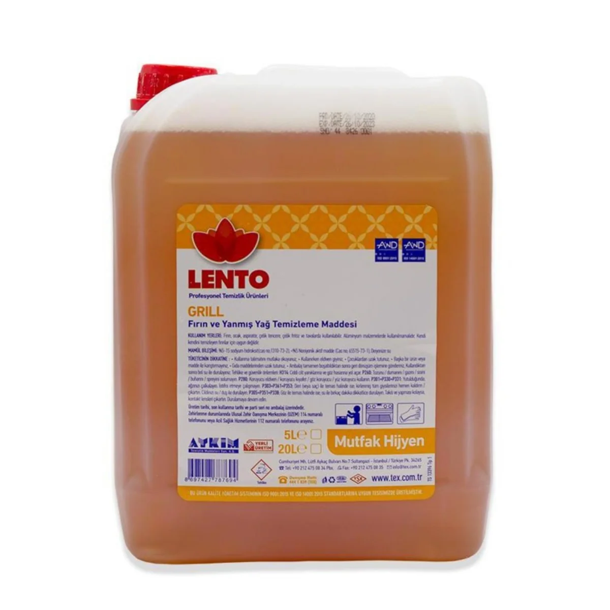 Lento Grill Fırın Izgara Yağ Çözücü 5 Lt