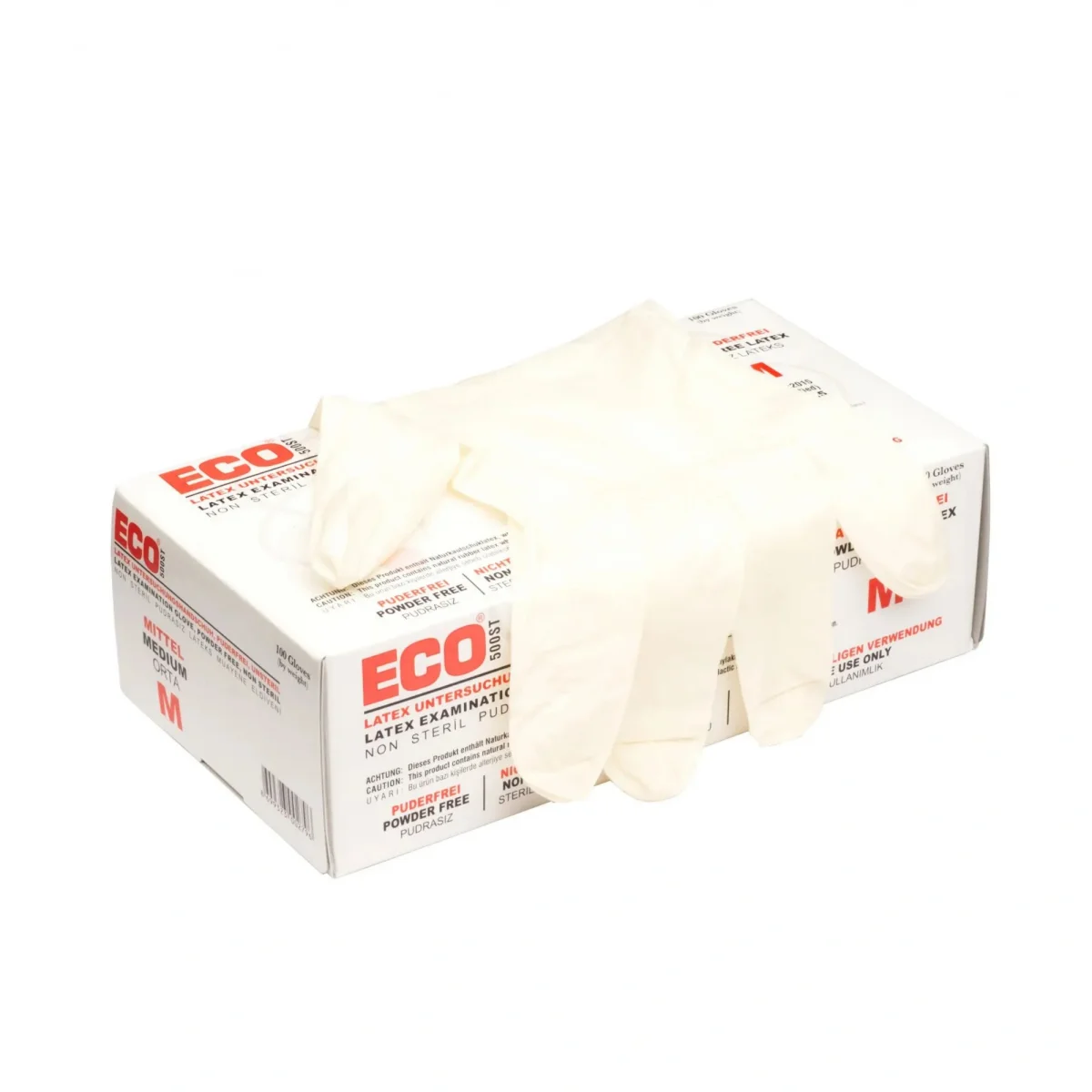 Eco Pudrasız Lateks Eldiven Beyaz Medium 100'lü Paket