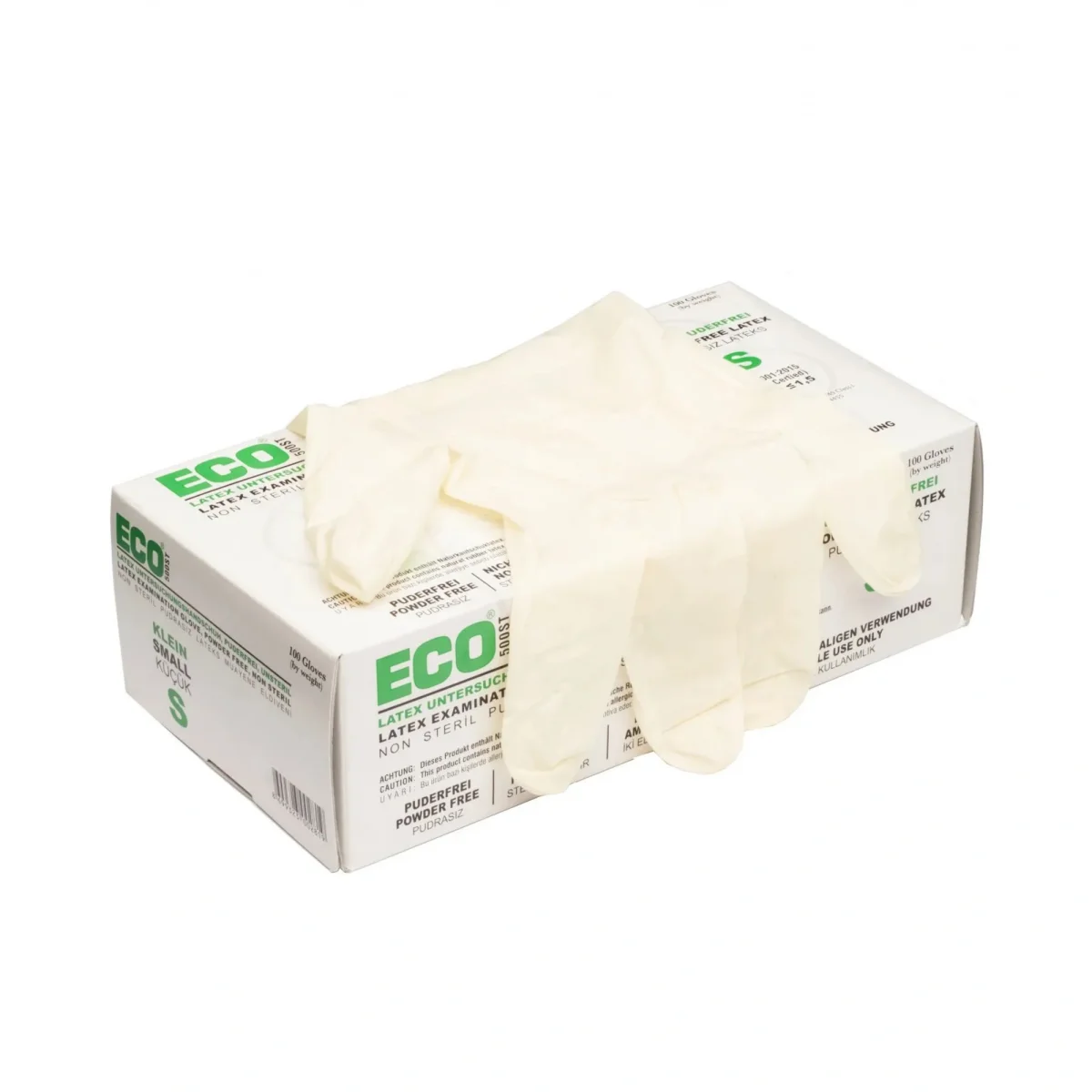 Eco Pudrasız Lateks Eldiven Beyaz Small 100'lü Paket