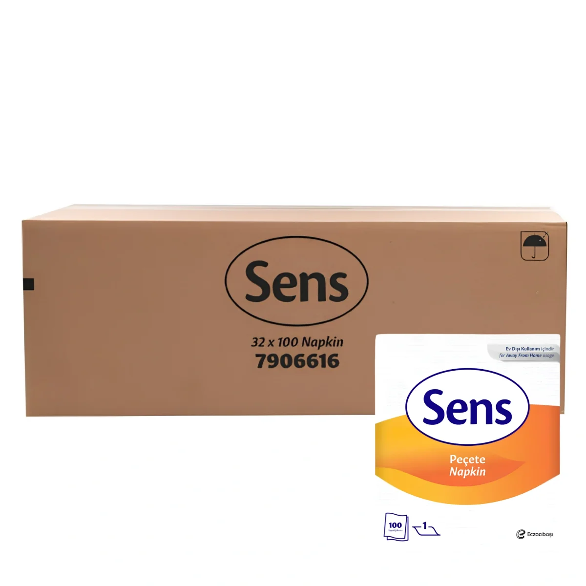 Sens Kare Peçete 100'lü 32 Paket'li Koli