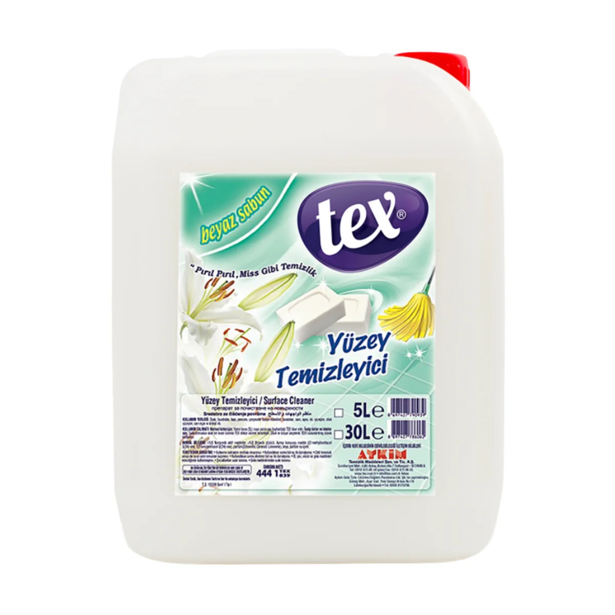 Tex Beyaz Sabun Kokulu Yüzey Temizleyici 5 Lt