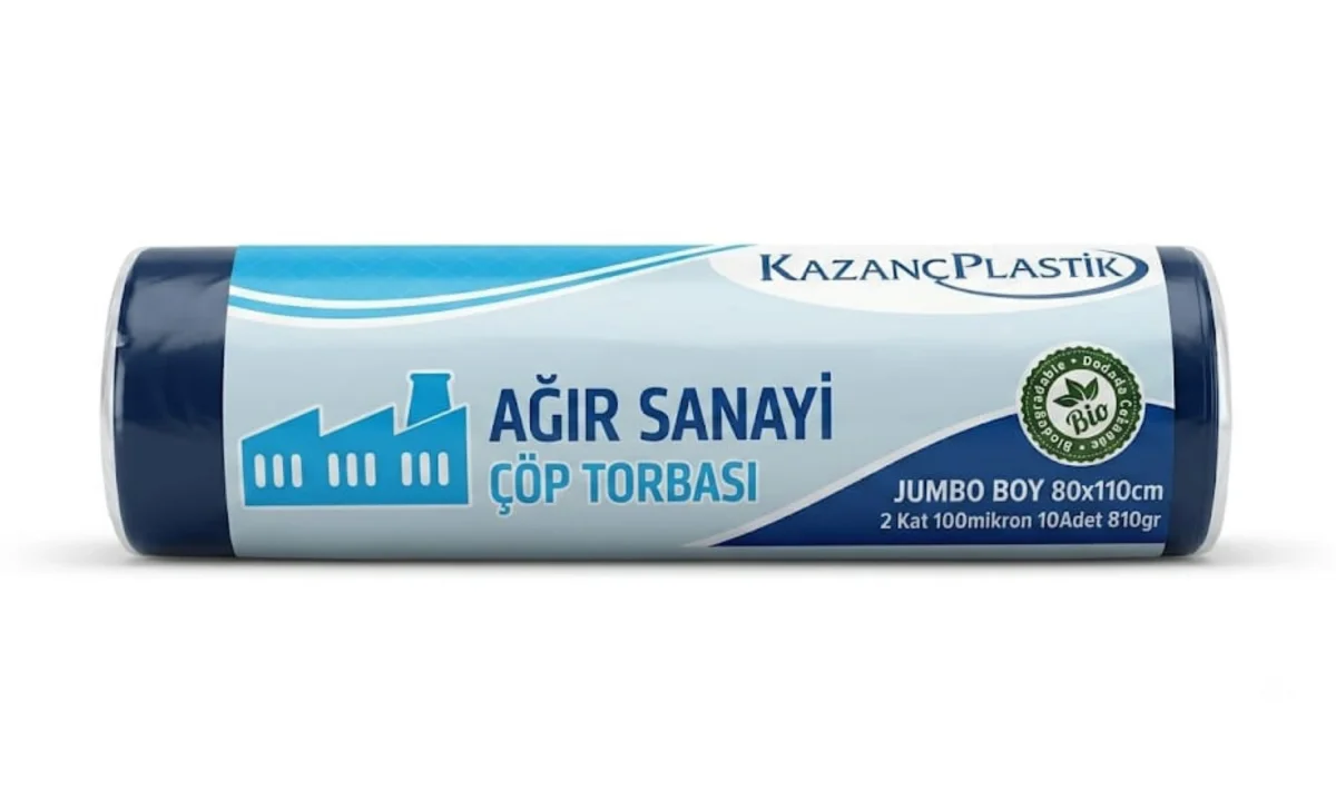 Kazanç Plastik 80x110 Cm Ağır Sanayi Jumbo Siyah Çöp Poşeti 810 Gram