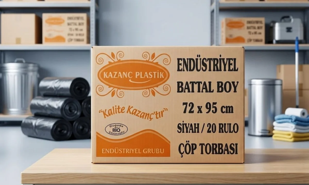 Kazanç Plastik 72x95 Cm  Endüstriyel Battal Çöp Poşeti Siyah 400 Gram 20 Rulo