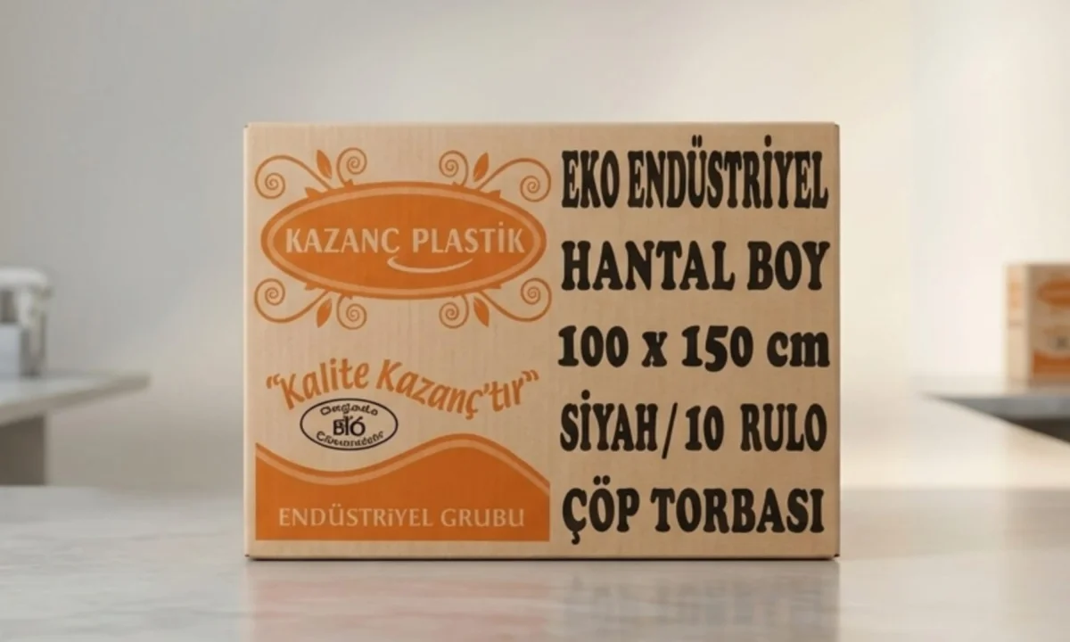 Kazanç Plastik 100x150 Cm Hantal Siyah Çöp Poşeti 800 Gram 10 Rulo
