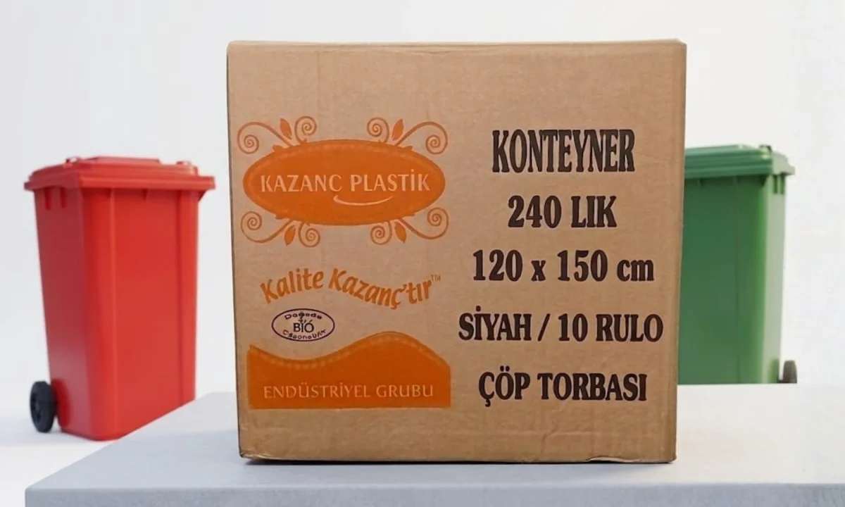 Kazanç Plastik 120x150 Cm Hantal Siyah Çöp Poşeti 900 Gram 10 Rulo