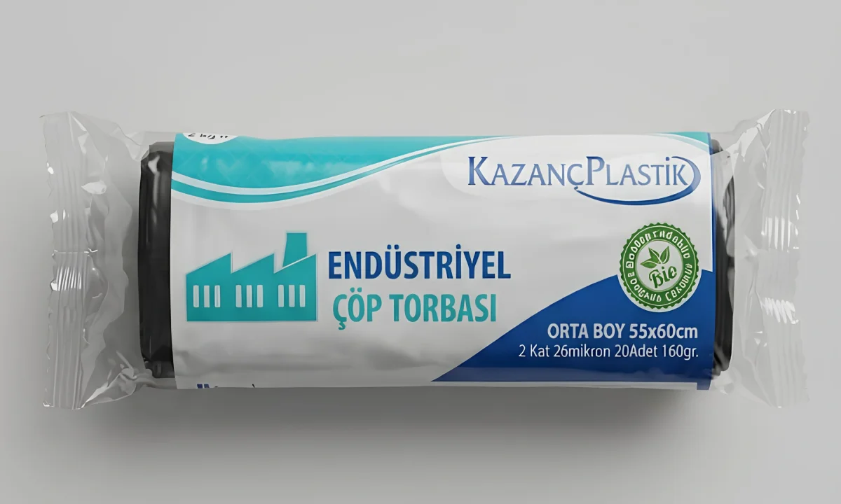 Kazanç Plastik 55x60 Cm Endüstriyel Orta Çöp Poşeti Siyah 160 Gram