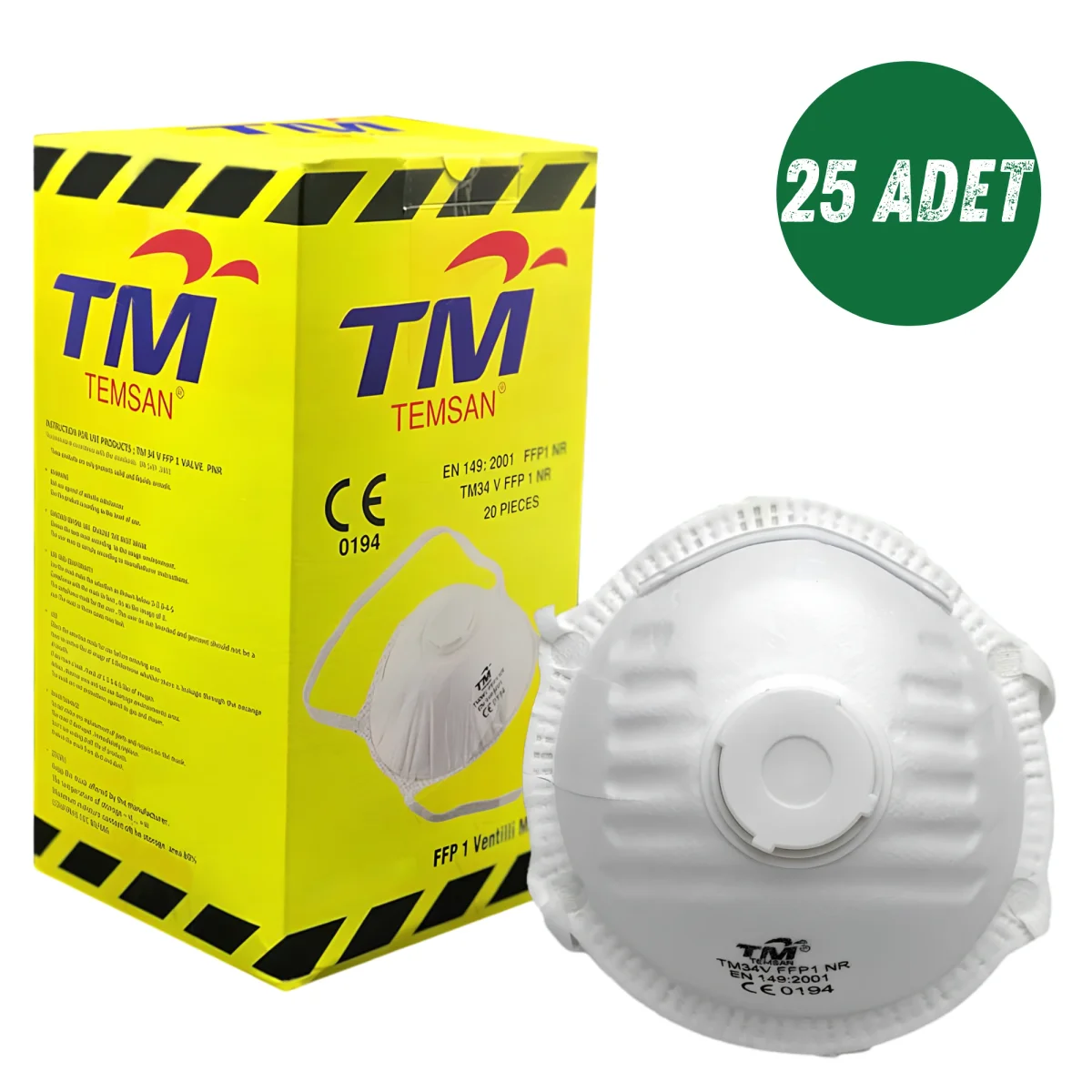 TM Ventilli Toz Maskesi 25'li Paket
