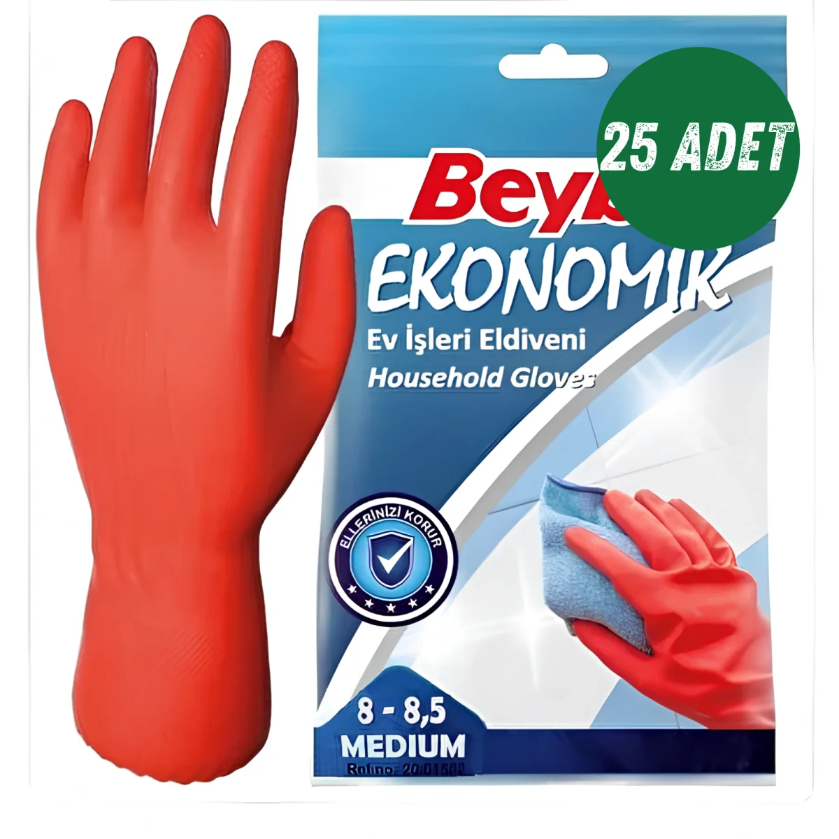 Beybi Bulaşık Eldiveni Medium 8 - 8,5 25'li Paket