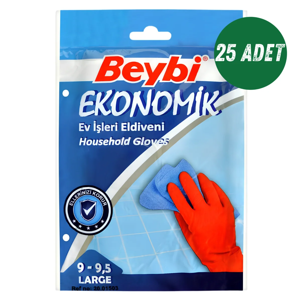 Bulaşık Eldiveni Large 9 - 9,5 Beybi 25'li Paket