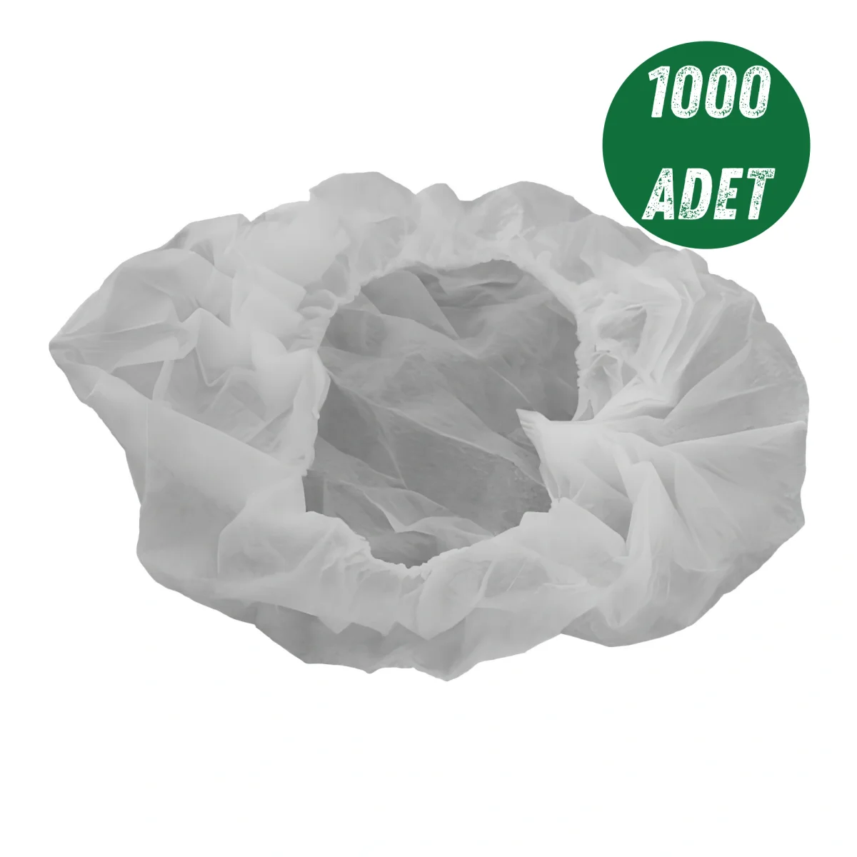 Tela Tek Kullanımlık Saç Bonesi Çift Lastikli Beyaz 52 Cm 1000'li Çuval