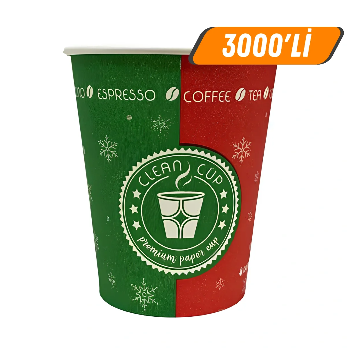 Clean Cup 3000'li Kalın Karton Bardak 7 oz 3.7 Gr Vendingli